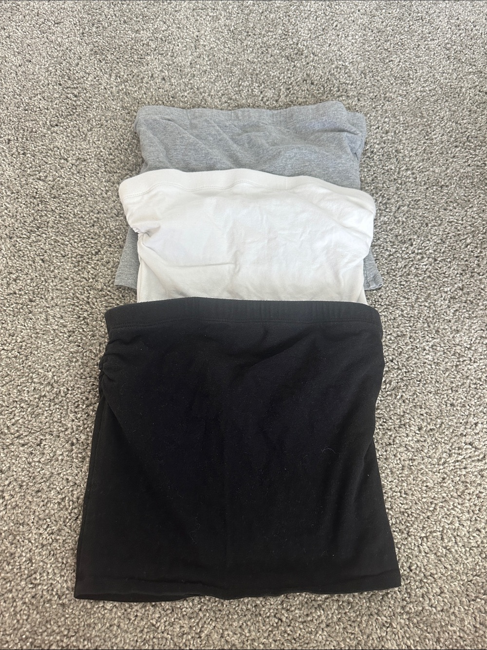 Women’s Cropped Tube Top- Black, White, Gray